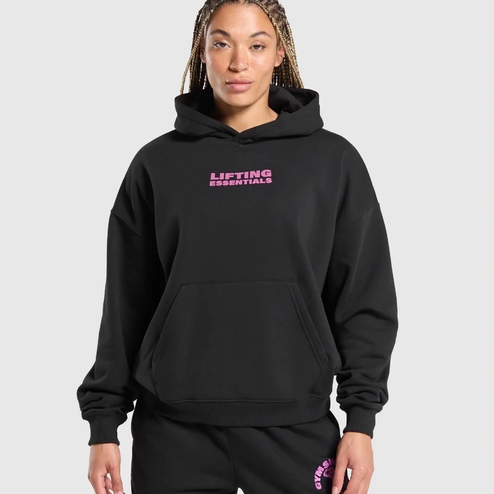 NEW Gymshark Strong Woman Oversized Hoodie Black - Picture 2 of 6